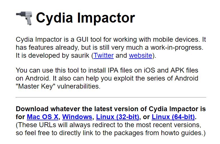 windows 10 cydia impactor please update xcode